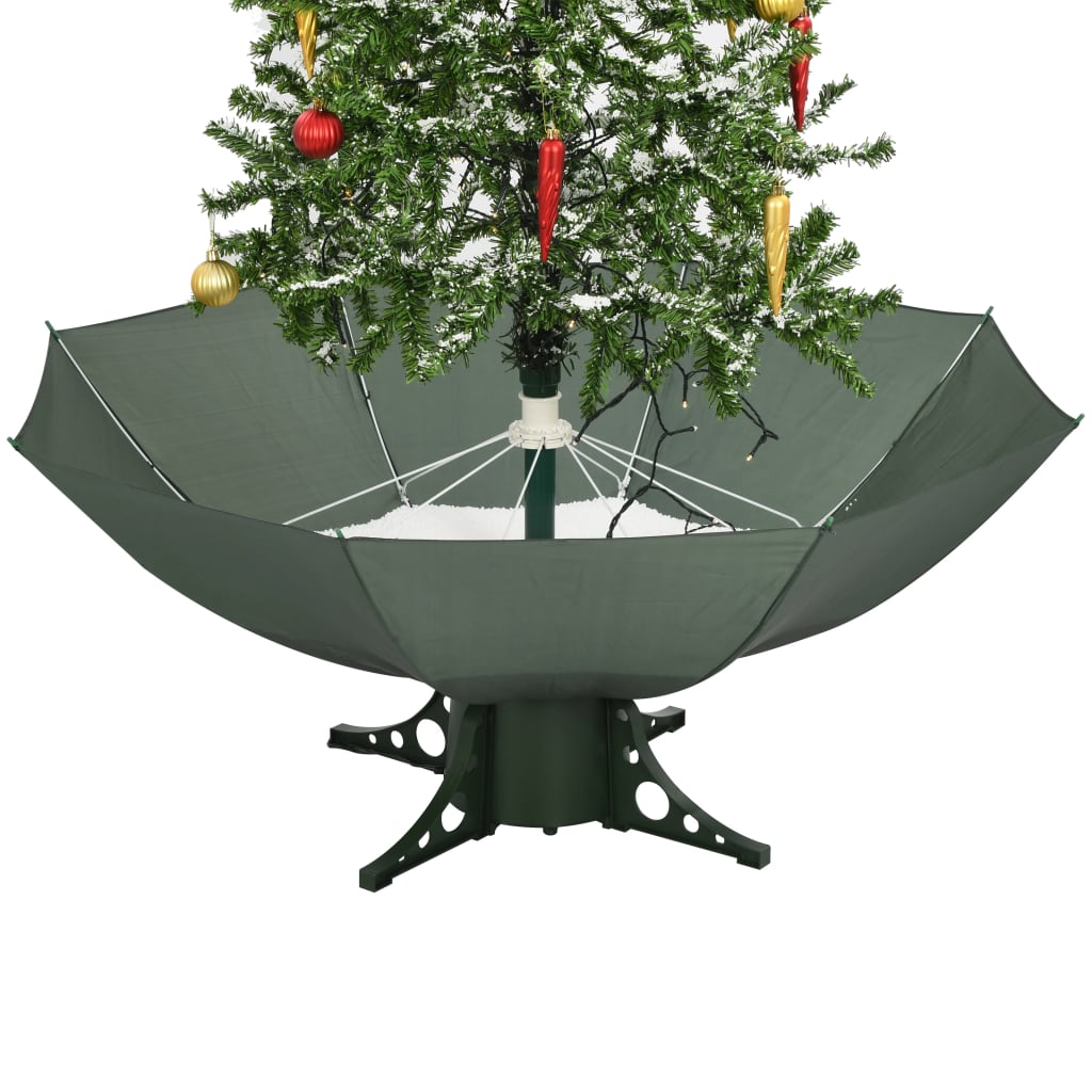vidaXL juletræ med snefald paraplyfod 170 cm grøn