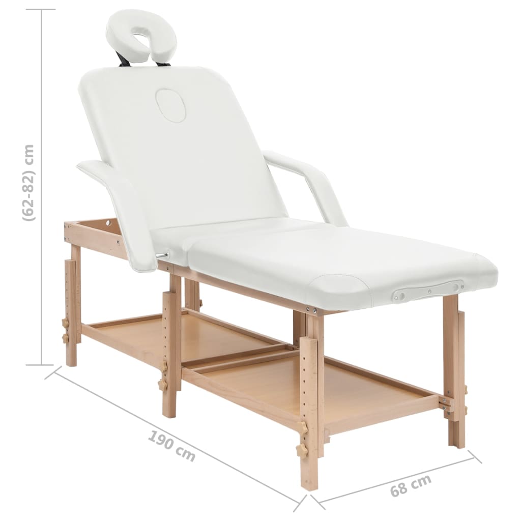 vidaXL massagebord 3 zoner kunstlæder hvid