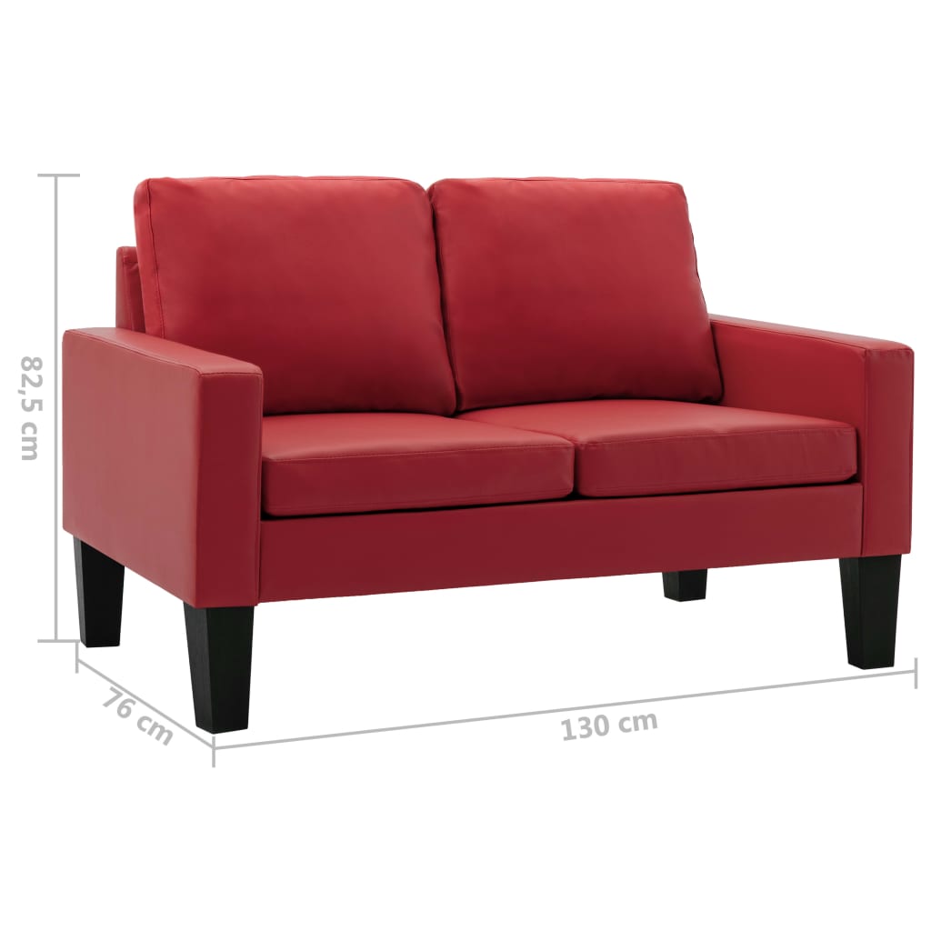 vidaXL 2-personers sofa kunstlæder rød
