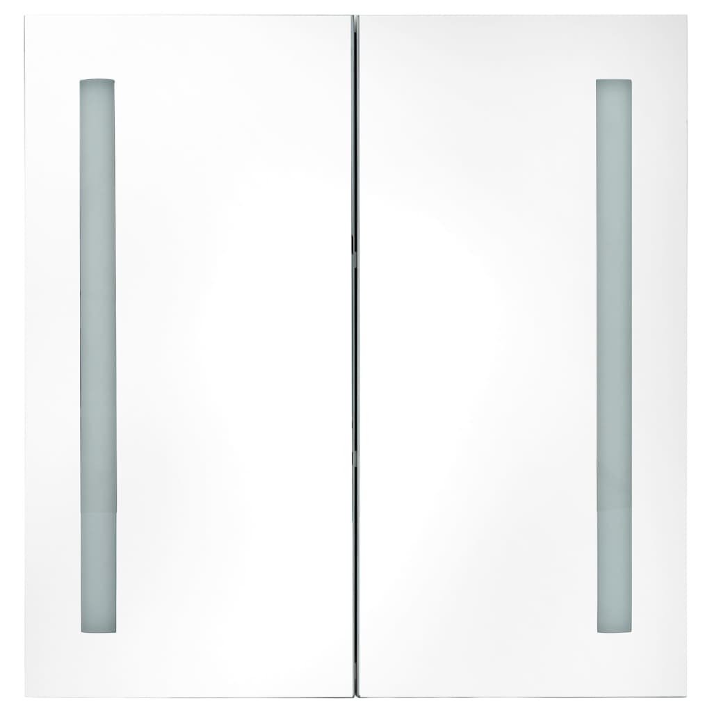 vidaXL badeværelsesskab med spejl + LED-lys 62x14x60 cm betongrå