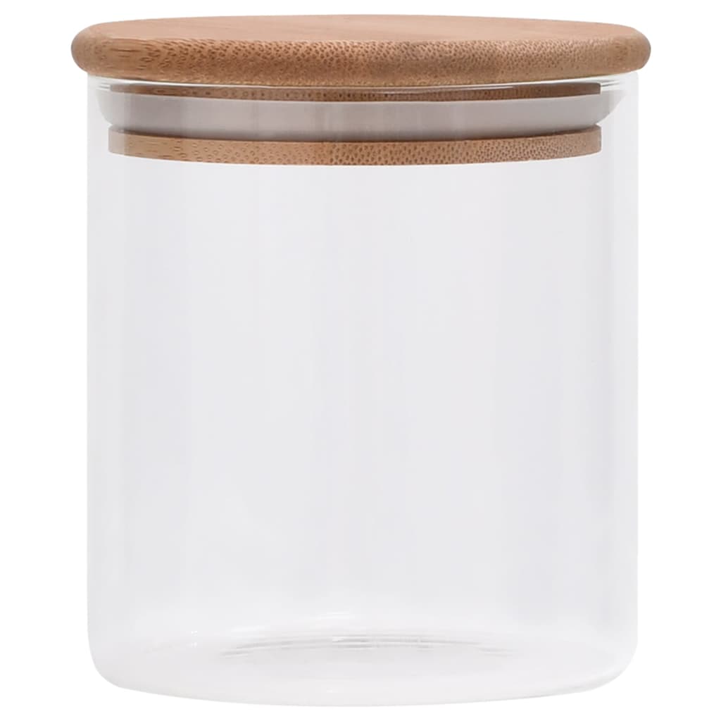 vidaXL opbevaringsglas med bambuslåg 10 stk. 600 ml