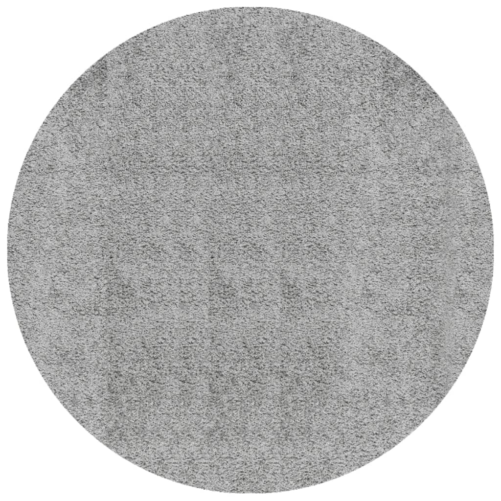 vidaXL shaggy gulvtæppe PAMPLONA Ø 100 cm høj luv grå