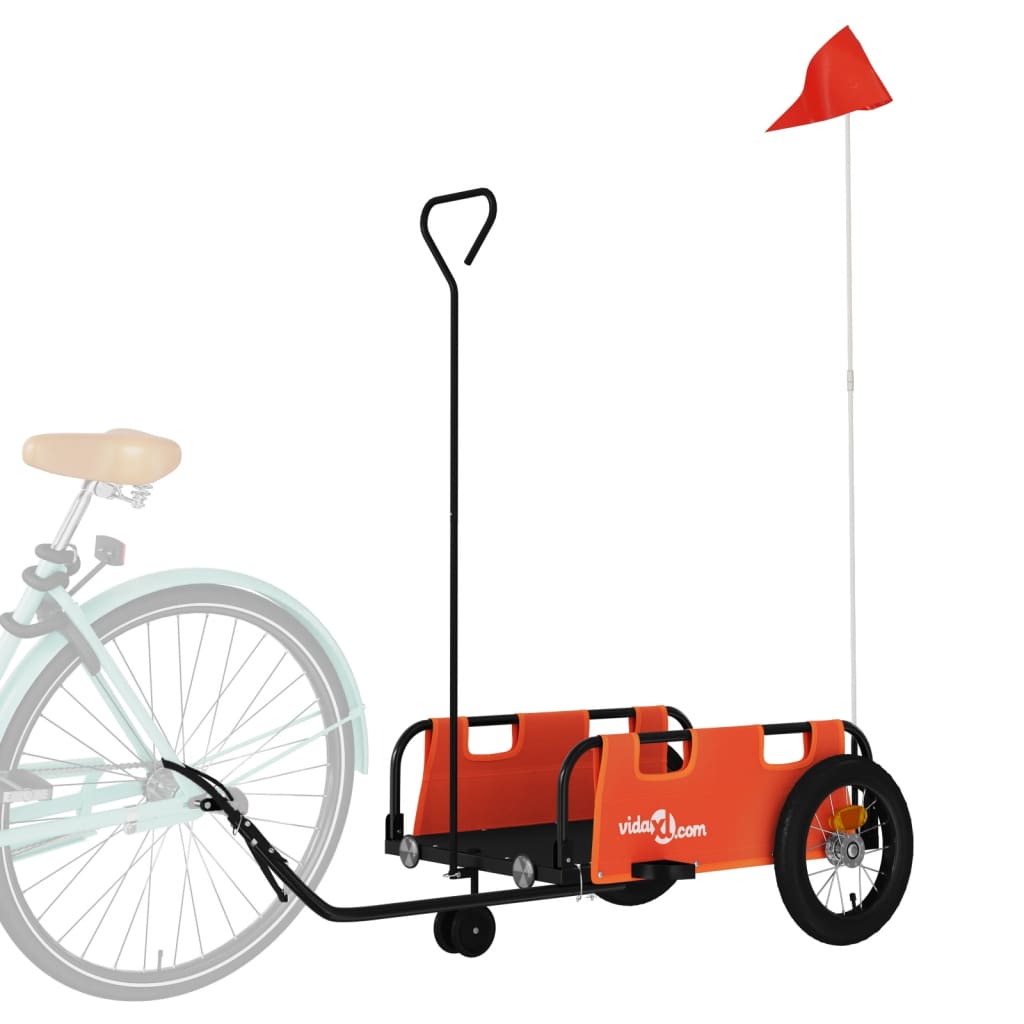 vidaXL cykeltrailer oxfordstof og jern orange