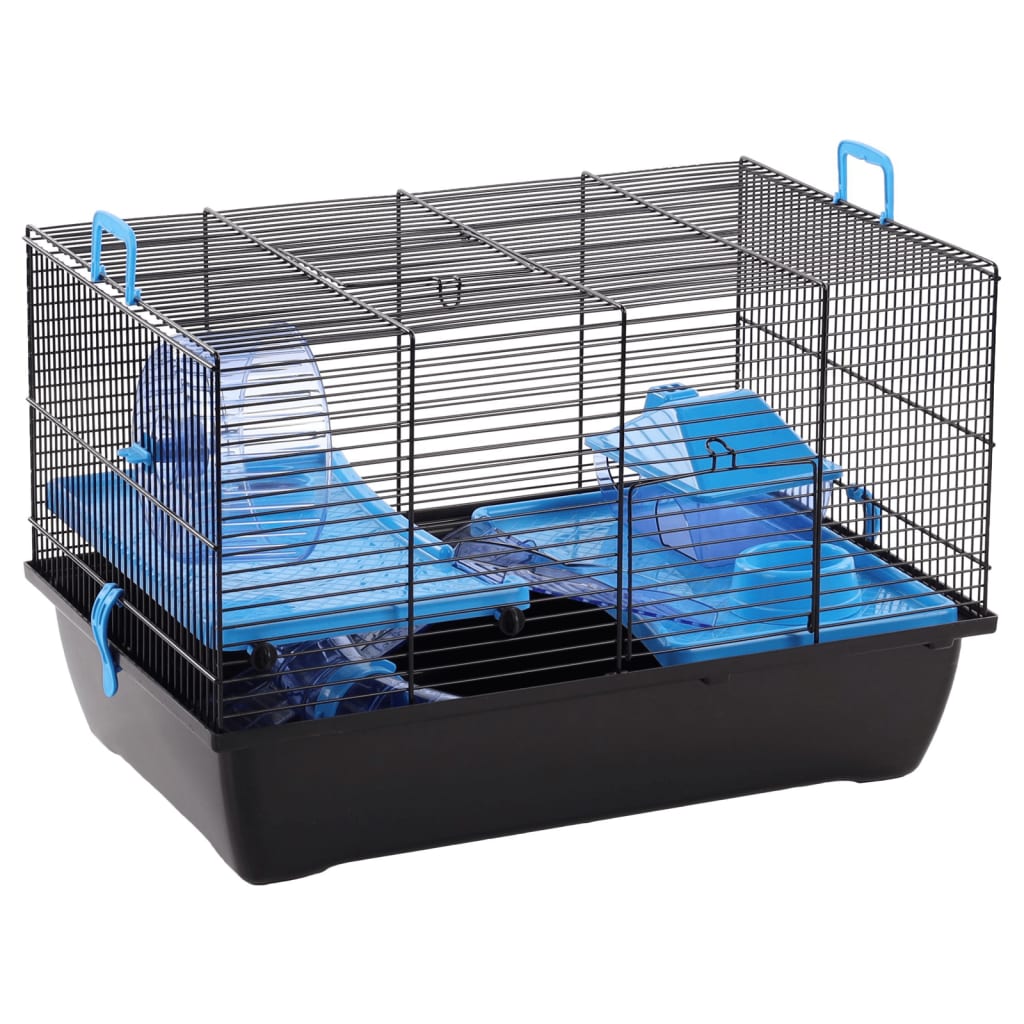 FLAMINGO hamsterbur Jaro 2 50,5x33x32x5 cm sort og blå