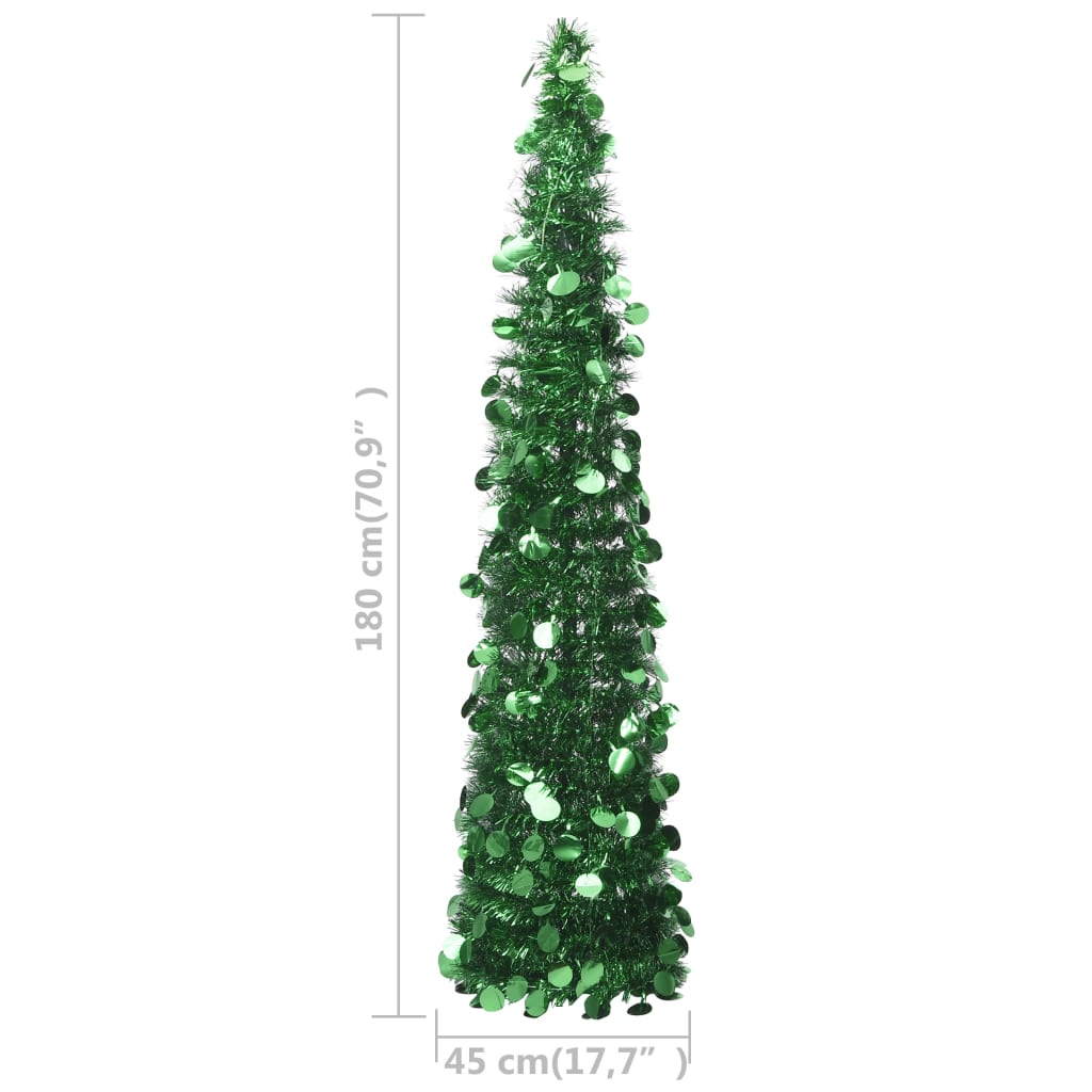 vidaXL kunstigt pop op-juletræ 180 cm PET grøn