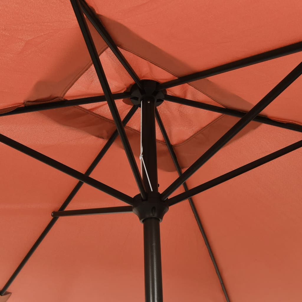 vidaXL udendørs parasol med metalstang 300 x 200 cm terracottafarvet