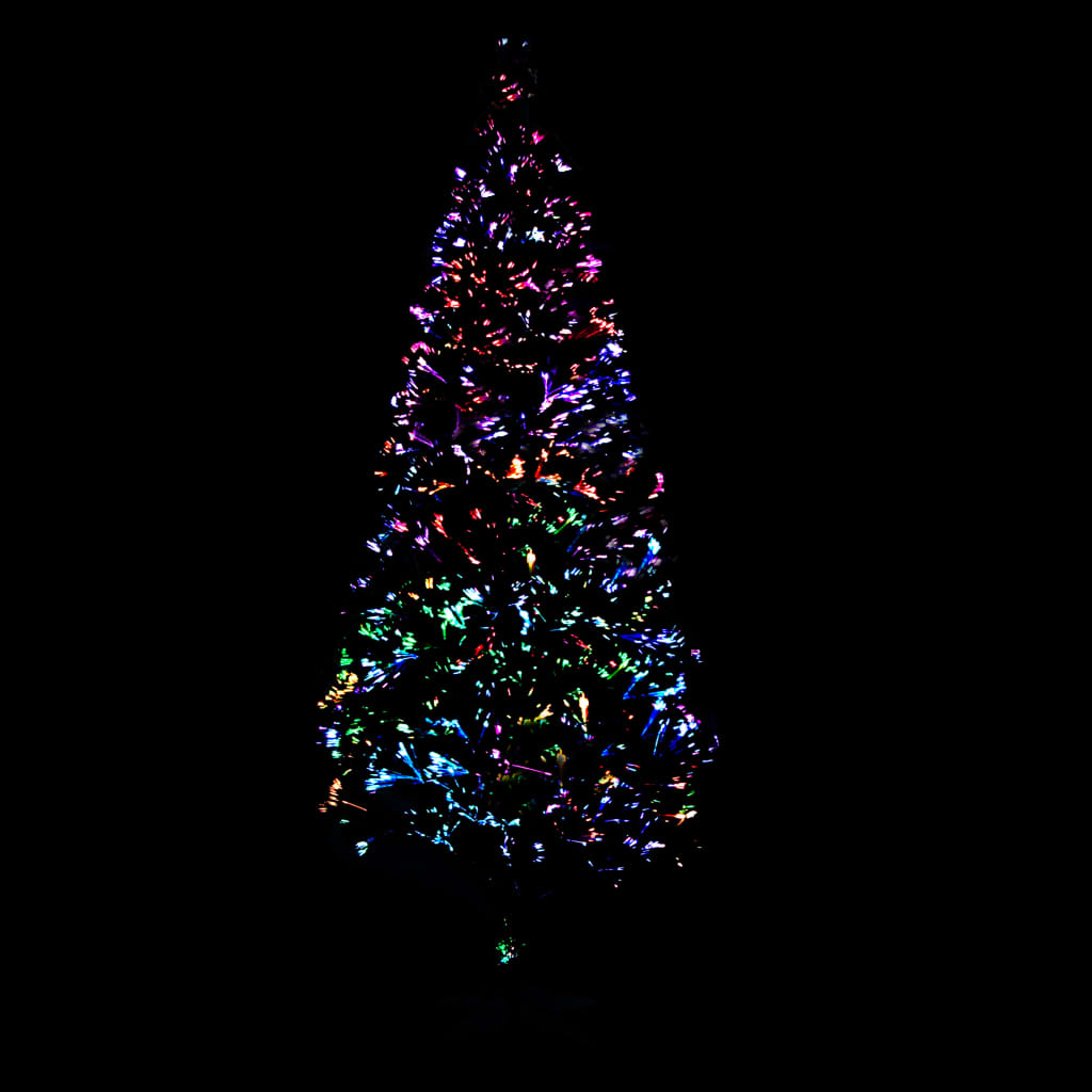 vidaXL kunstigt juletræ med juletræsfod 210 cm fiberoptik grøn