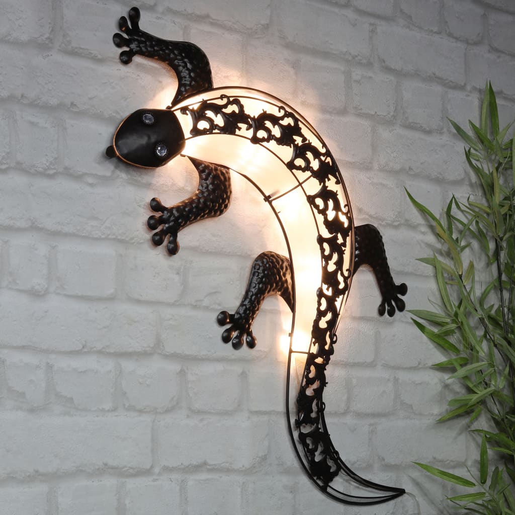HI soldrevet LED-væglampe til haven gecko