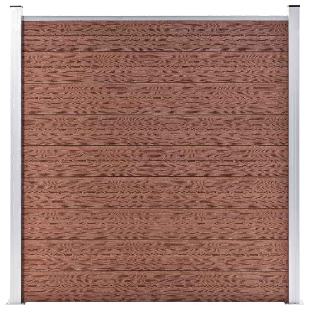 vidaXL hegnssæt 8 firkantede + 1 skrå 1484 x 186 WPC brun