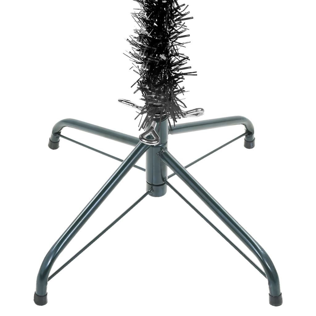 vidaXL smalt juletræ med lys 180 cm sort