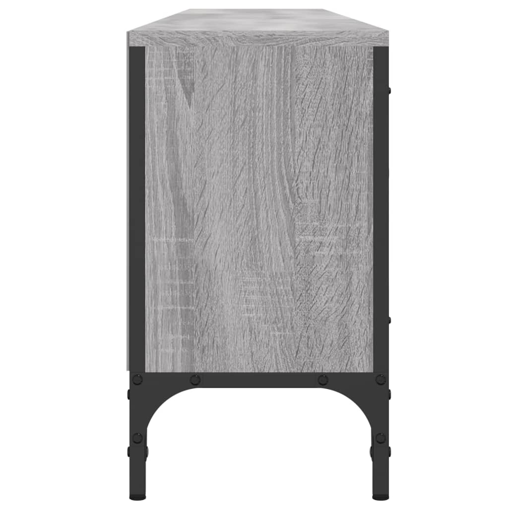 vidaXL tv-bord med skuffe 200x25x44 cm konstrueret træ grå sonoma-eg