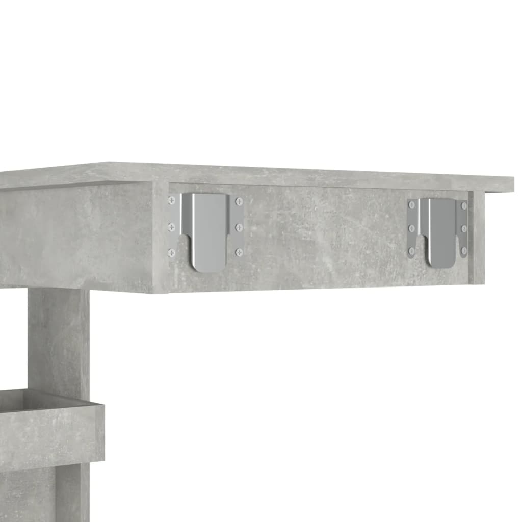 vidaXL vægmonteret barbord 102x45x103,5 cm konstrueret træ betongrå