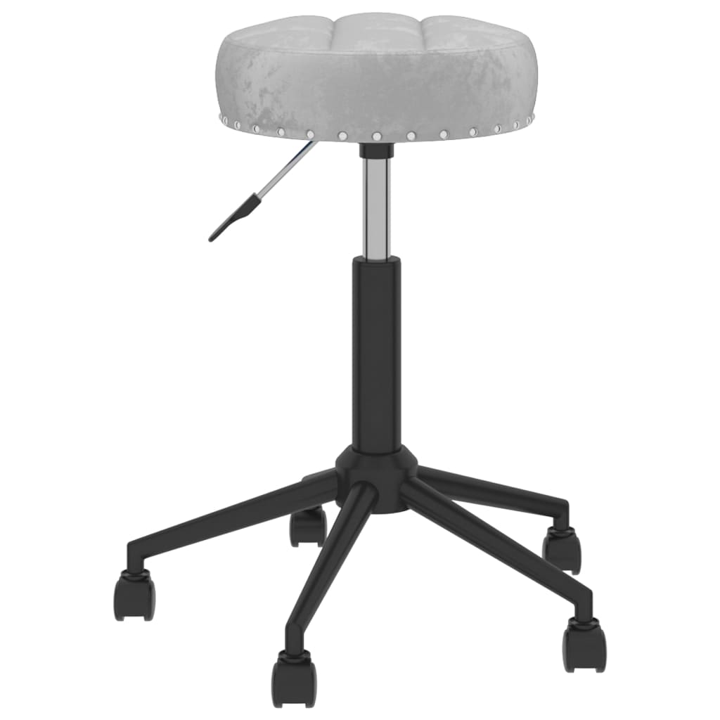 vidaXL arbejdsstol med hjul fløjl grå