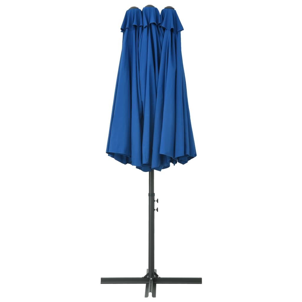 vidaXL udendørs parasol med aluminiumsstang 460 x 270 cm blå