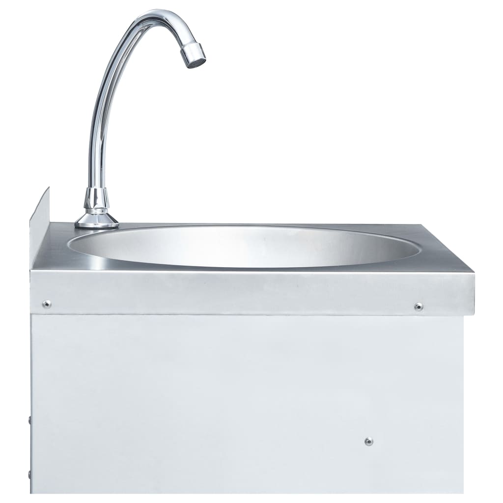 vidaXL håndvask med vandhane og sæbedispenser rustfrit stål