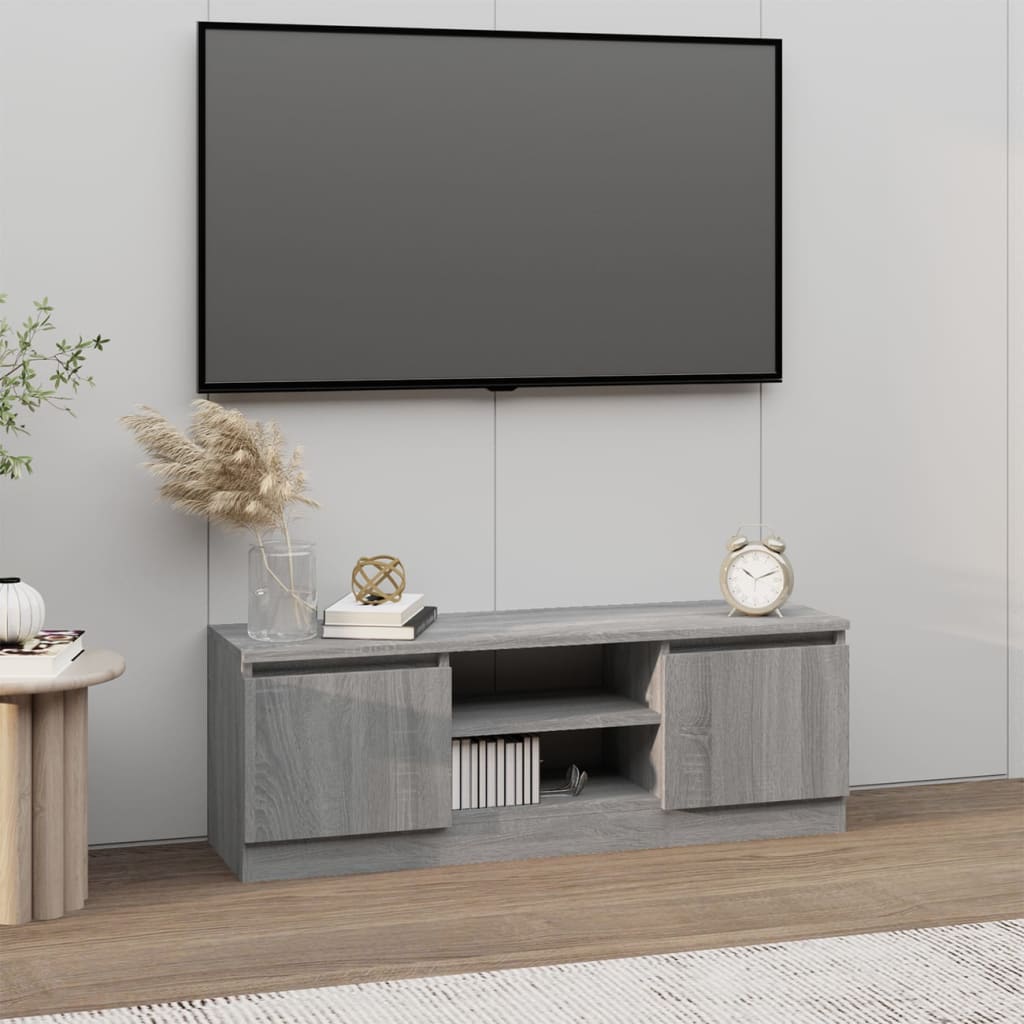 vidaXL tv-bord med låge 102x30x36 cm grå sonoma-eg