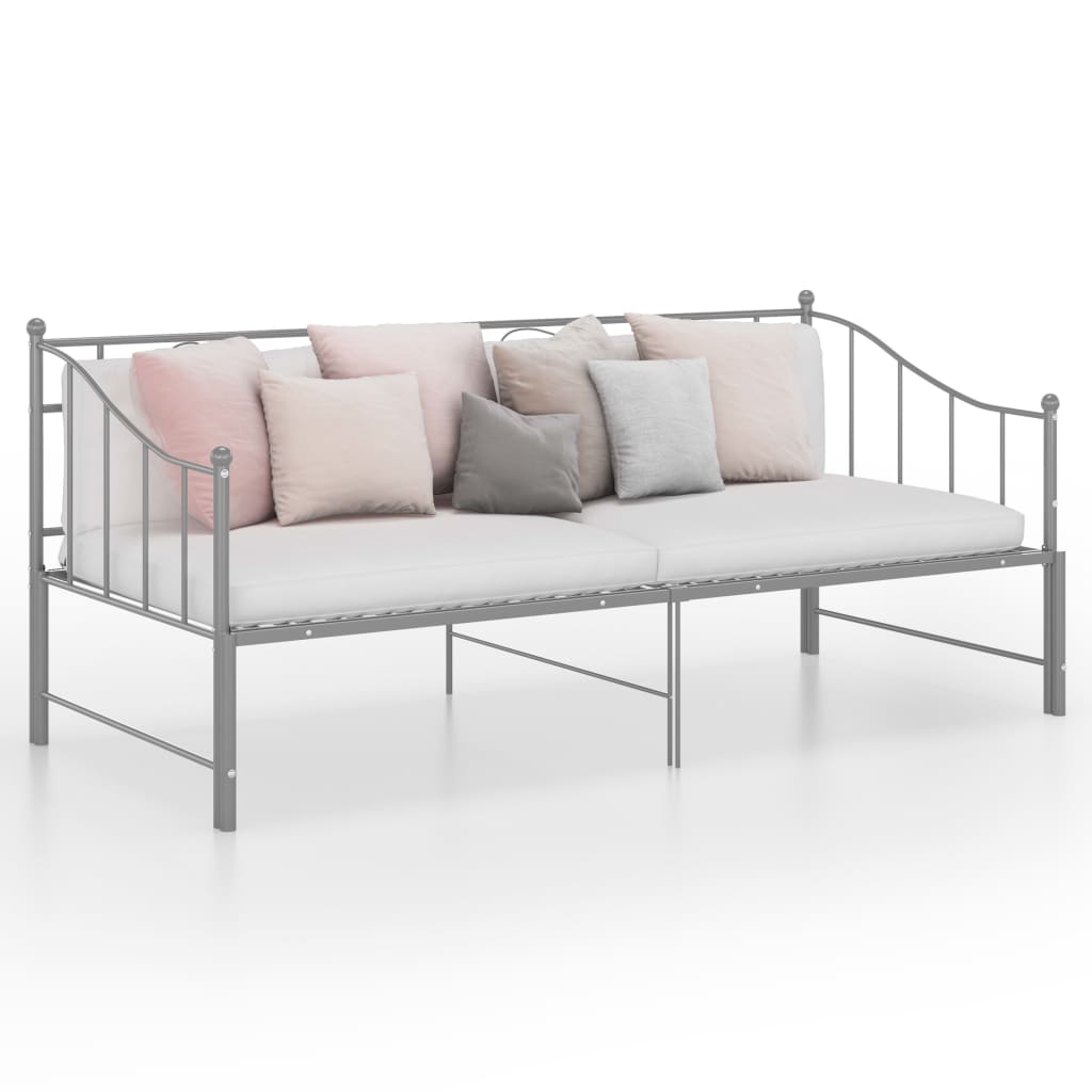 vidaXL sengestel til udtræksseng 90x200 cm metal grå