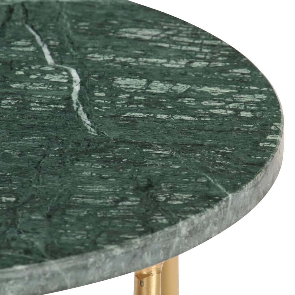 vidaXL sofabord 40x40x40 cm ægte sten med marmortekstur grøn