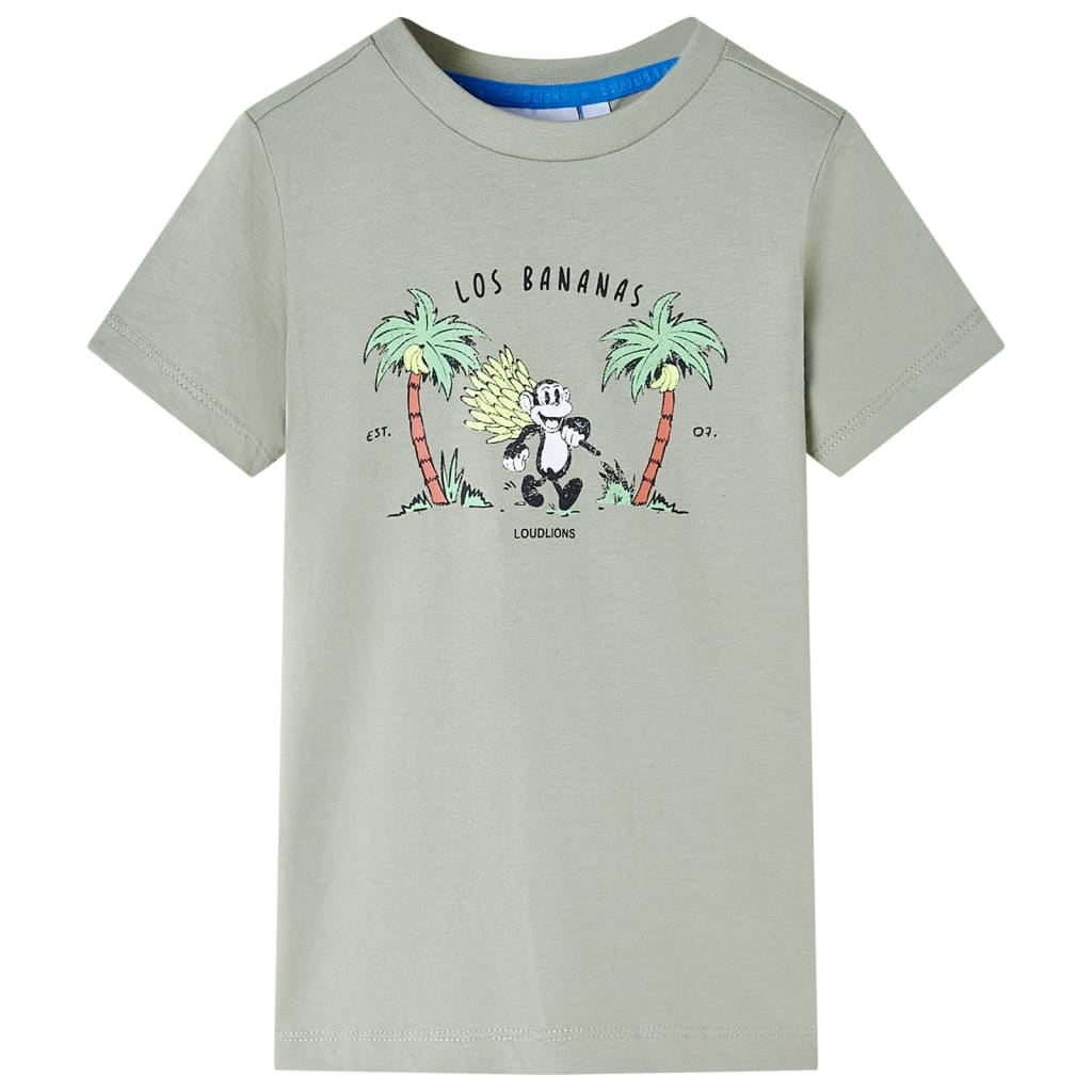 T-shirt til børn str. 92 lys kakifarve
