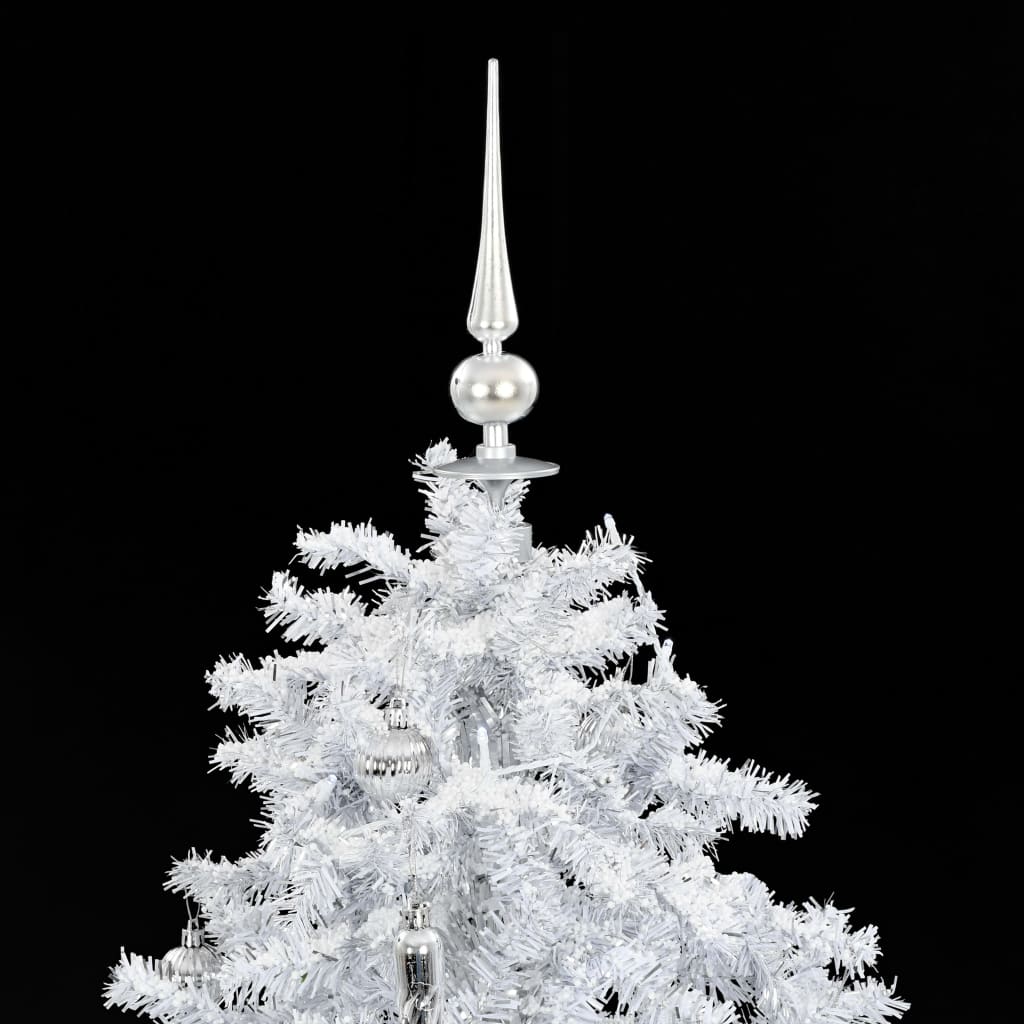 vidaXL juletræ med snefald paraplyfod 140 cm hvid