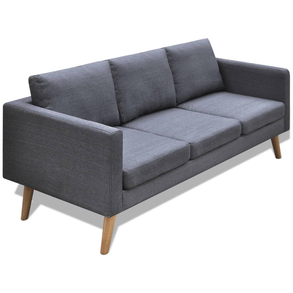 vidaXL sofasæt 2-pers. og 3-pers. sofa stof mørkegrå