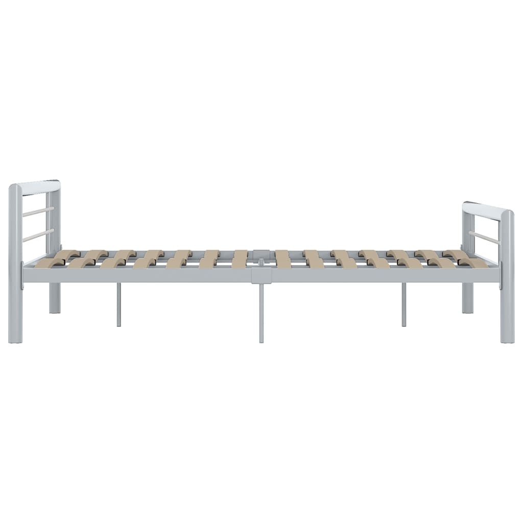 vidaXL sengestel 140x200 cm metal grå og hvid