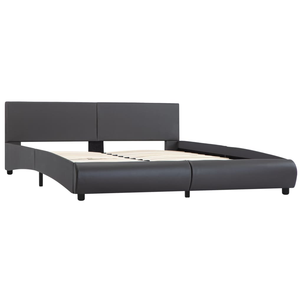 vidaXL sengestel med LED 180x200 cm kunstlæder grå