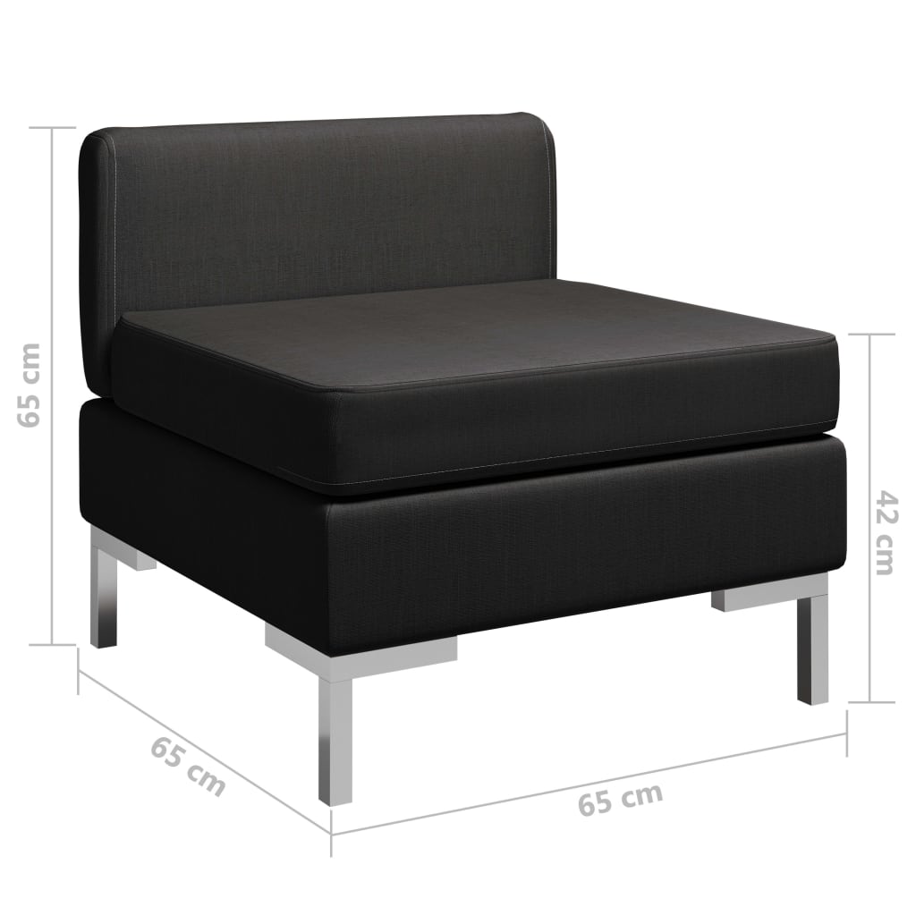 vidaXL midtersektion til sofa med hynde stof sort