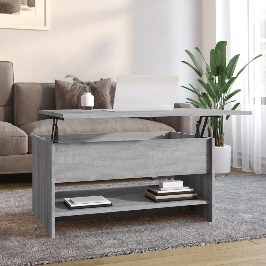 vidaXL sofabord 80x50x40 cm konstrueret træ grå sonoma-eg