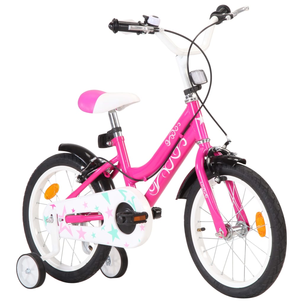 vidaXL børnecykel 16 tommer sort og pink