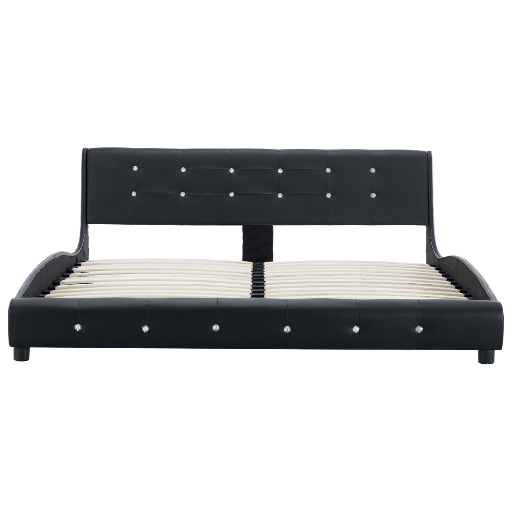 vidaXL seng med madras 160 x 200 cm kunstlæder sort