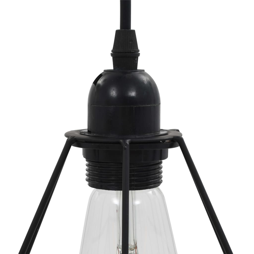 vidaXL loftlampe med diamantdesign 3 x E27-pærer sort