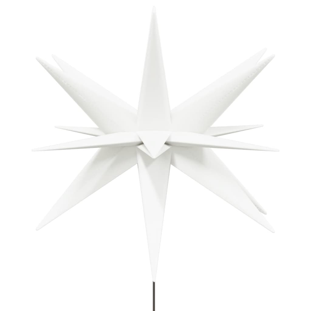 vidaXL juledekoration m. LED-lys og jordspyd 3 stk. 35 cm foldbar hvid