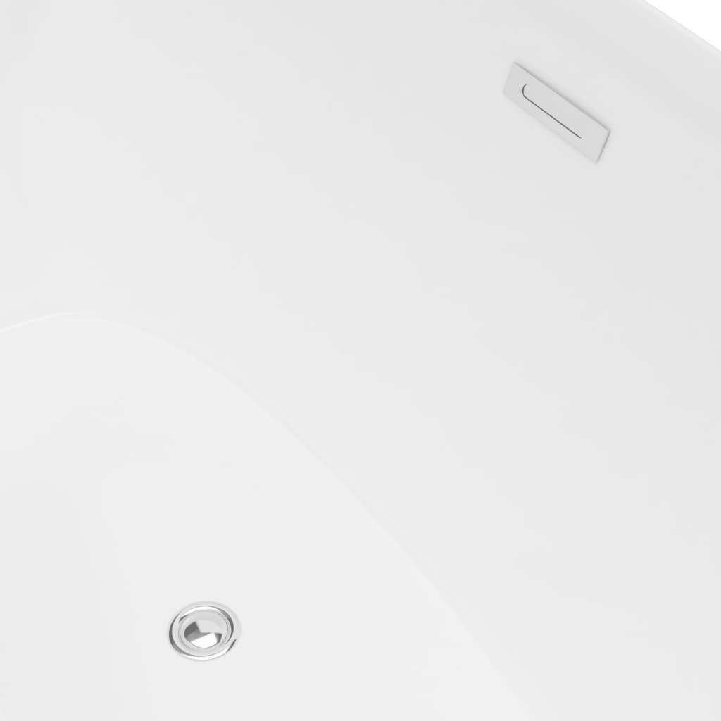 vidaXL fritstående badekar med vandhane 183 l akryl hvid