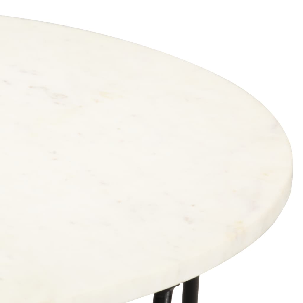 vidaXL sofabord ægte sten med marmortekstur 65x65x42 cm hvid