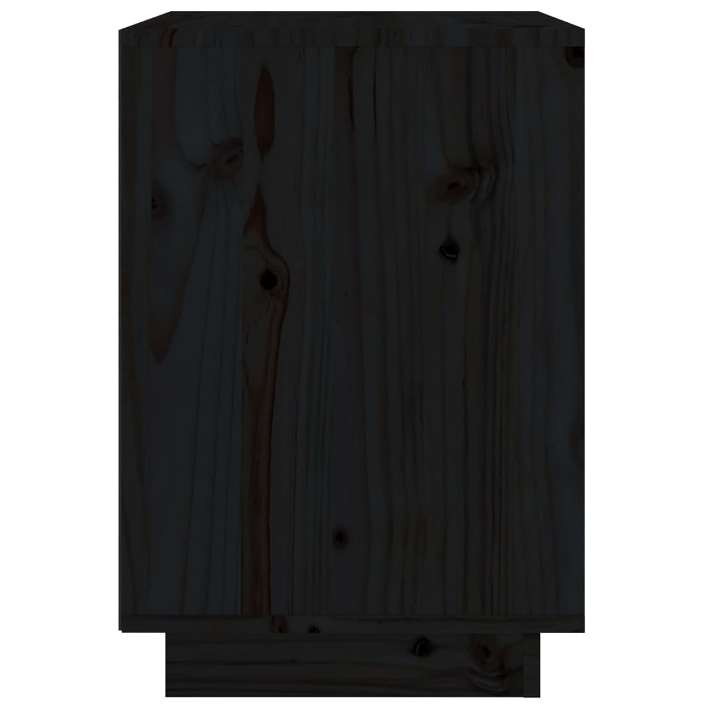 vidaXL sengebord 40x35x50 cm massivt fyrretræ sort