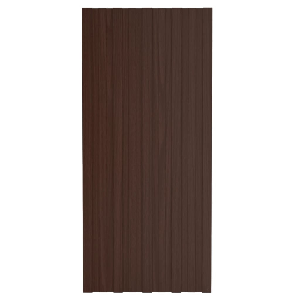 vidaXL tagplader 36 stk. 100x45 cm galvaniseret stål brun