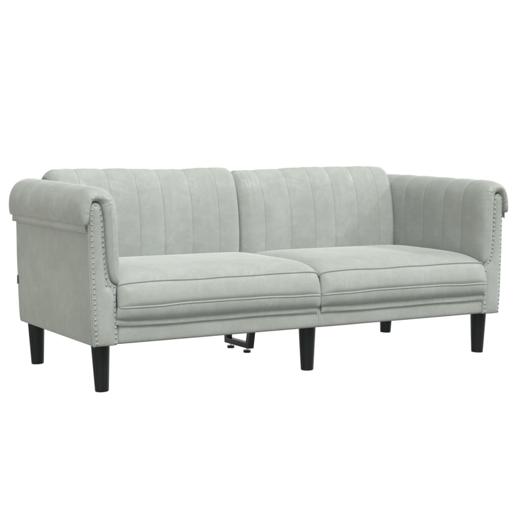 vidaXL 2-personers sofa velour lysegrå