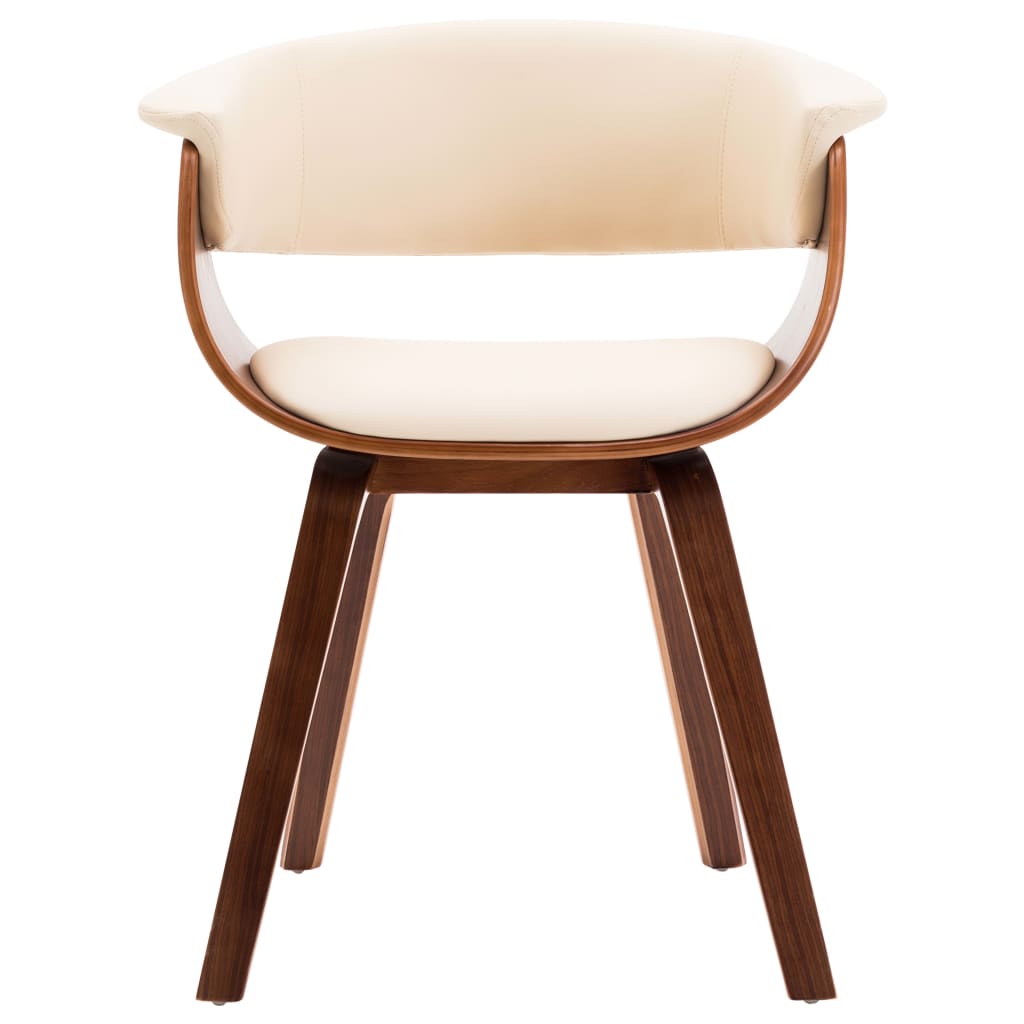 vidaXL spisebordsstole 4 stk. bøjet træ og kunstlæder cremefarvet