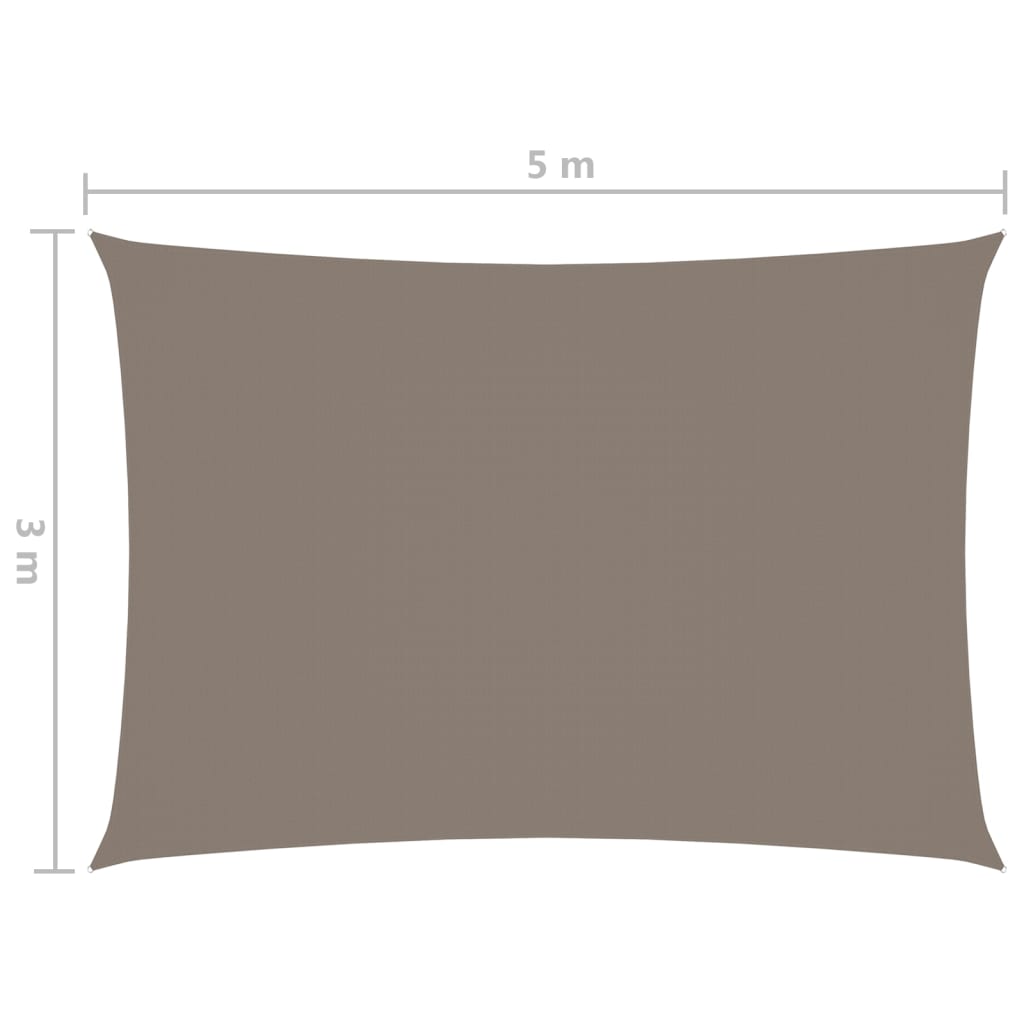 vidaXL solsejl 3x5 m rektangulær oxfordstof gråbrun