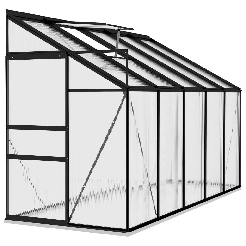 vidaXL drivhus 6,5 m² aluminium antracitgrå