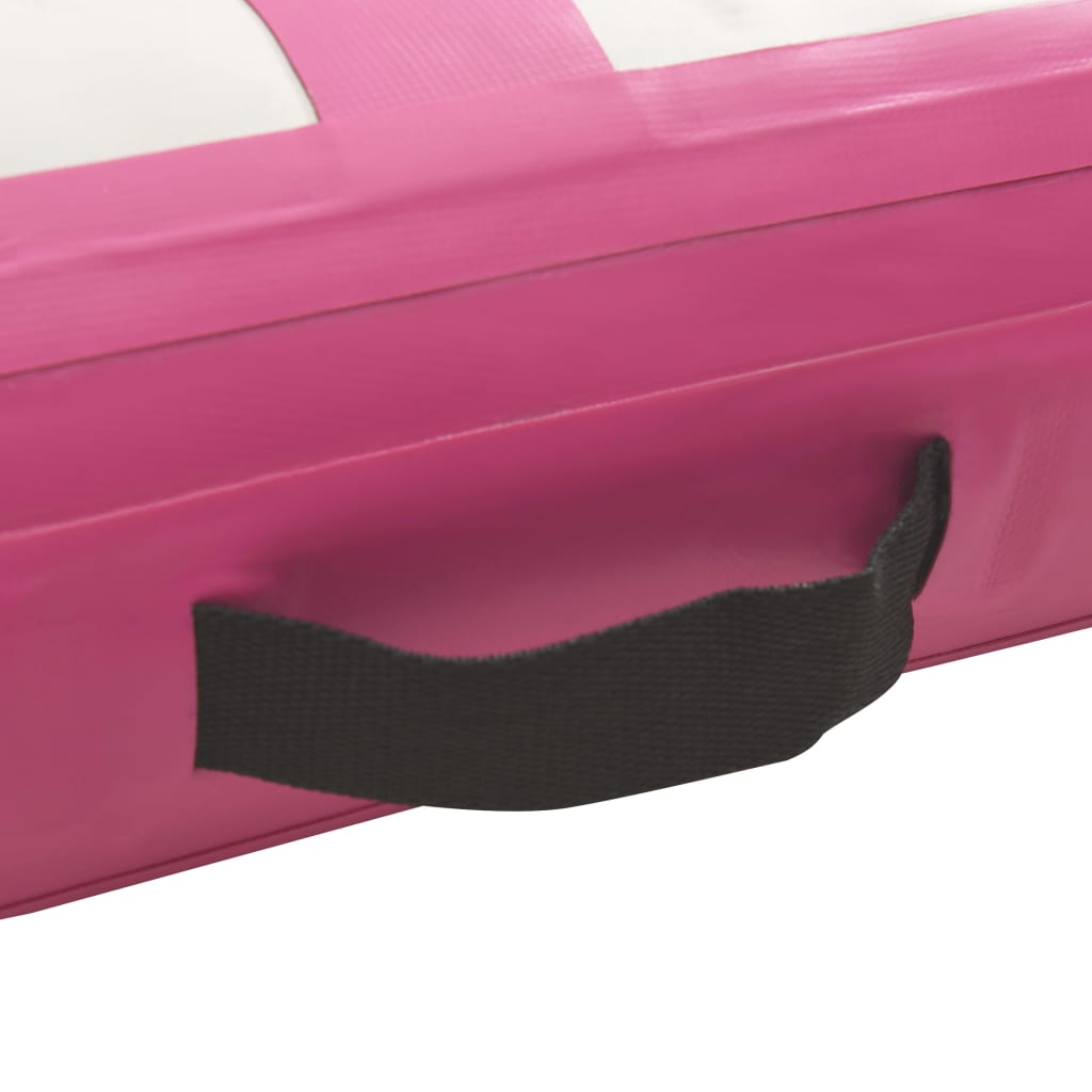 vidaXL oppustelig gymnastikmåtte med pumpe 60x100x15 cm PVC lyserød
