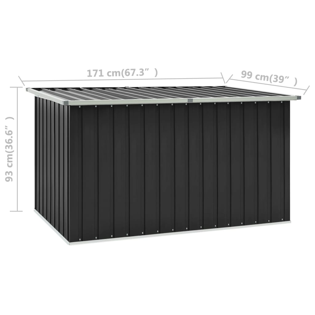 vidaXL opbevaringskasse til haven 171x99x93 cm antracitgrå