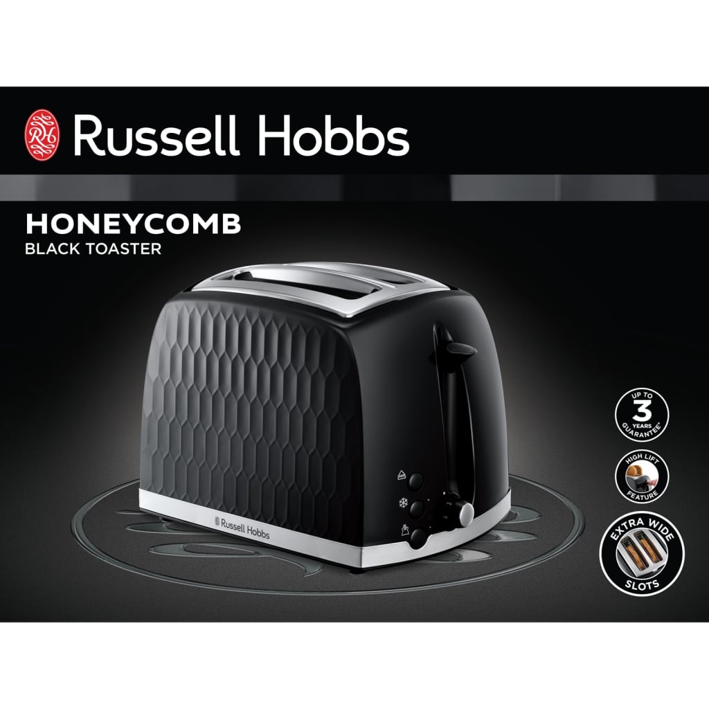 Russell Hobbs brødrister til 2 skiver Honeycomb sort