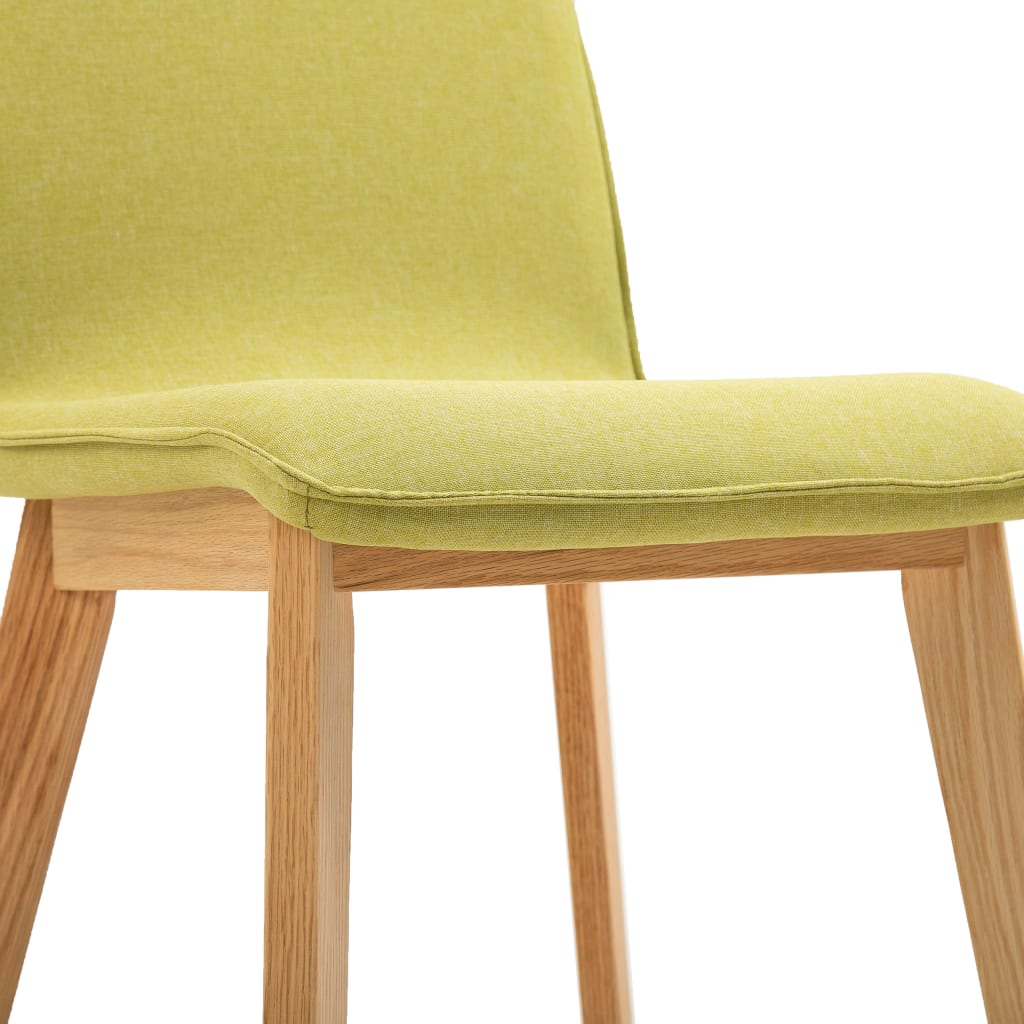 vidaXL spisebordsstole 2 stk. grønt stof massivt egetræ