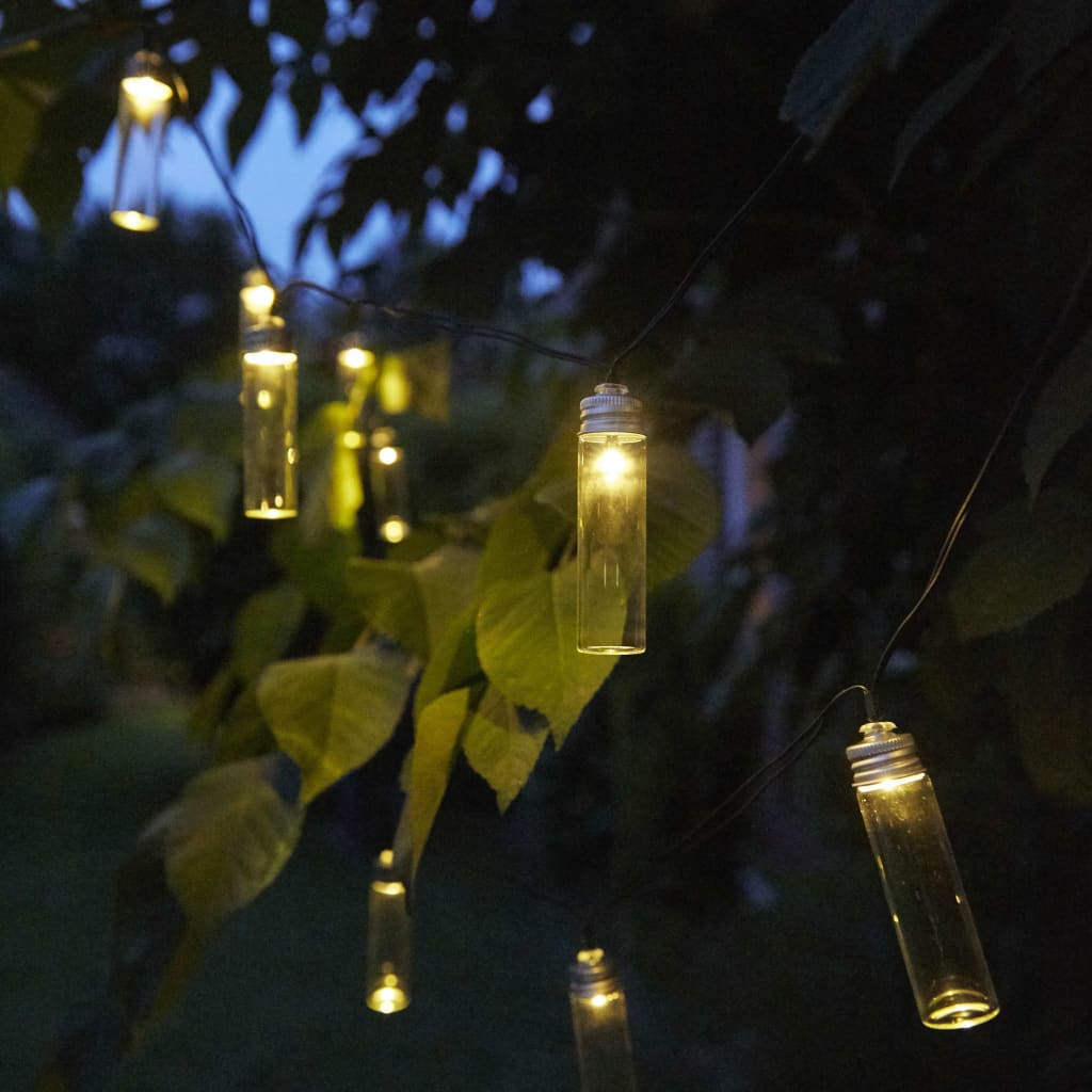 Luxform soldrevne LED-festlys til haven Gordo 14 stk. transparent