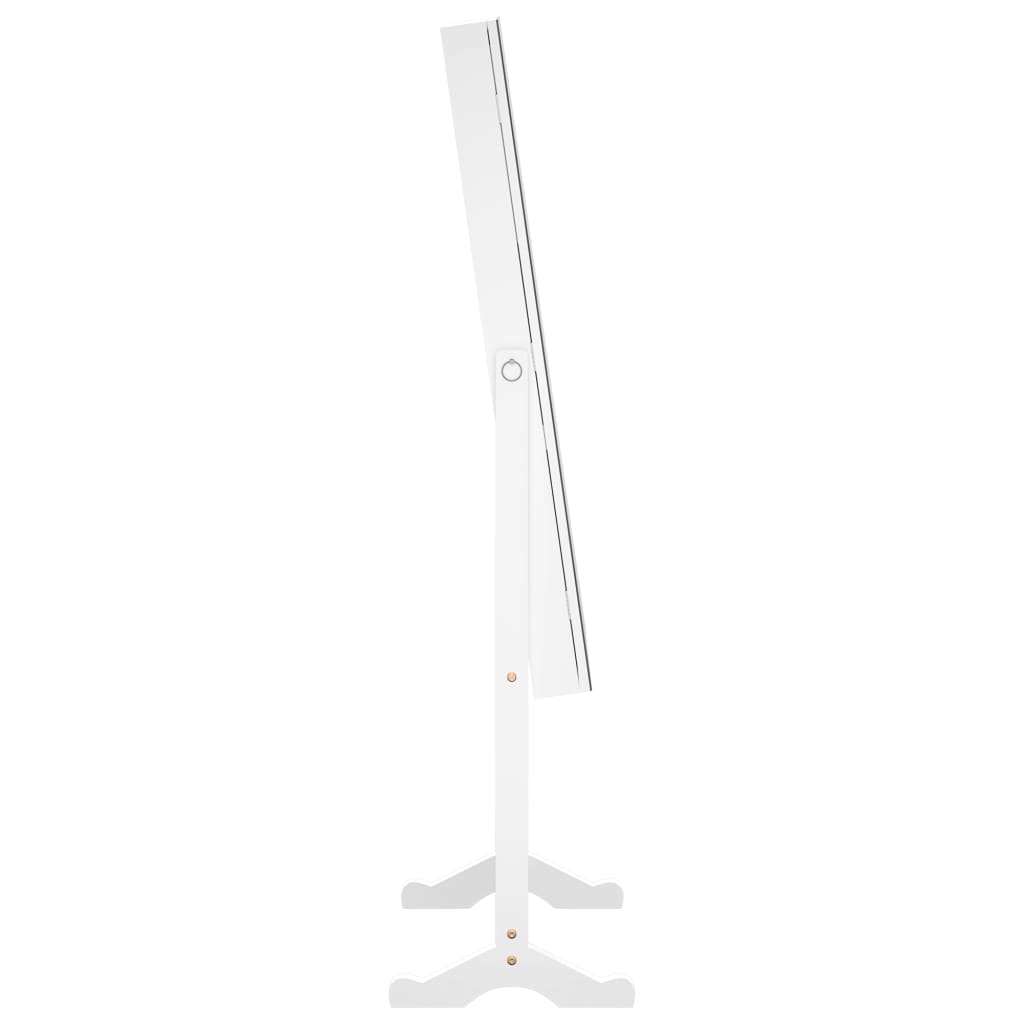 vidaXL fritstående spejlskab med LED-lys 42x38x152 cm hvid