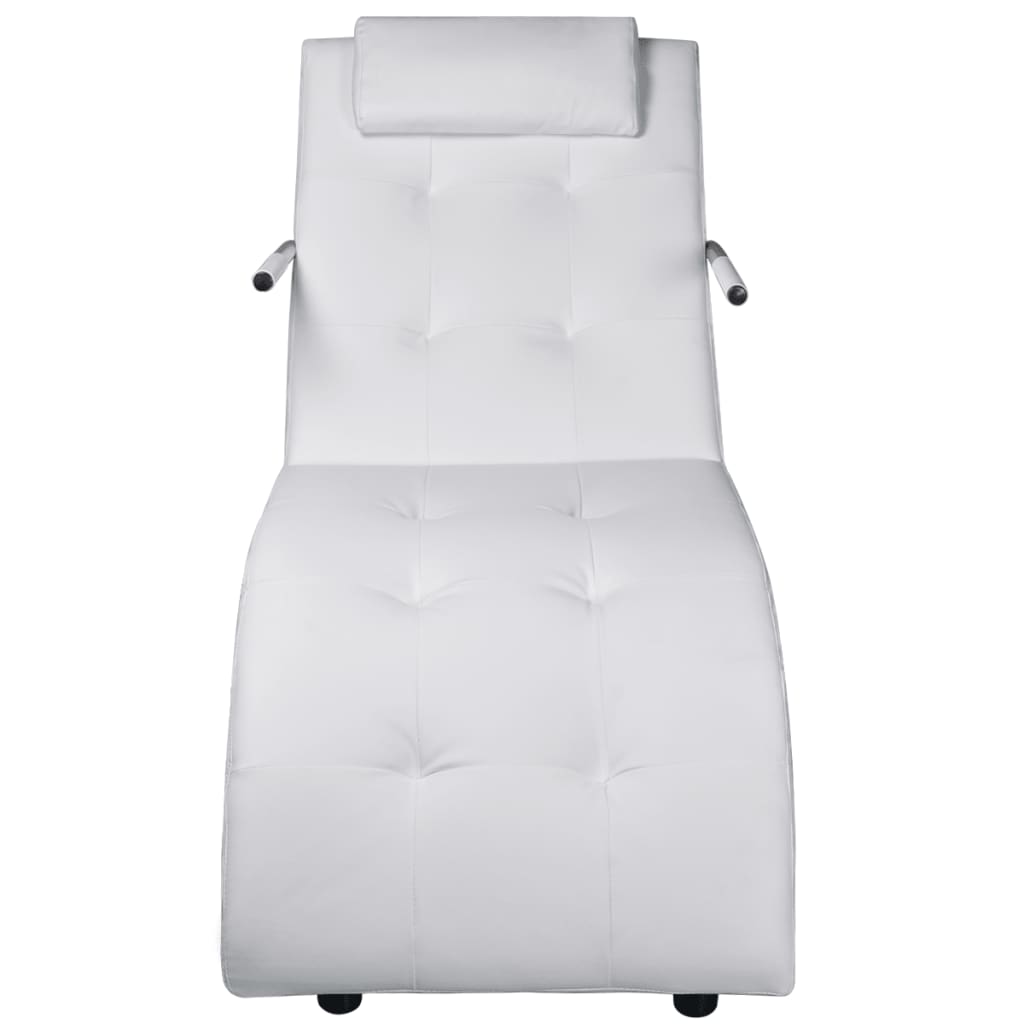 vidaXL chaiselong med pude kunstlæder hvid