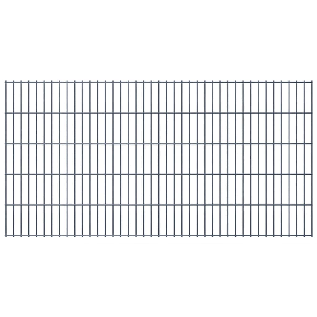 vidaXL havehegnspaneler 2D 2,008x1,03 m 10 m (total længde) grå