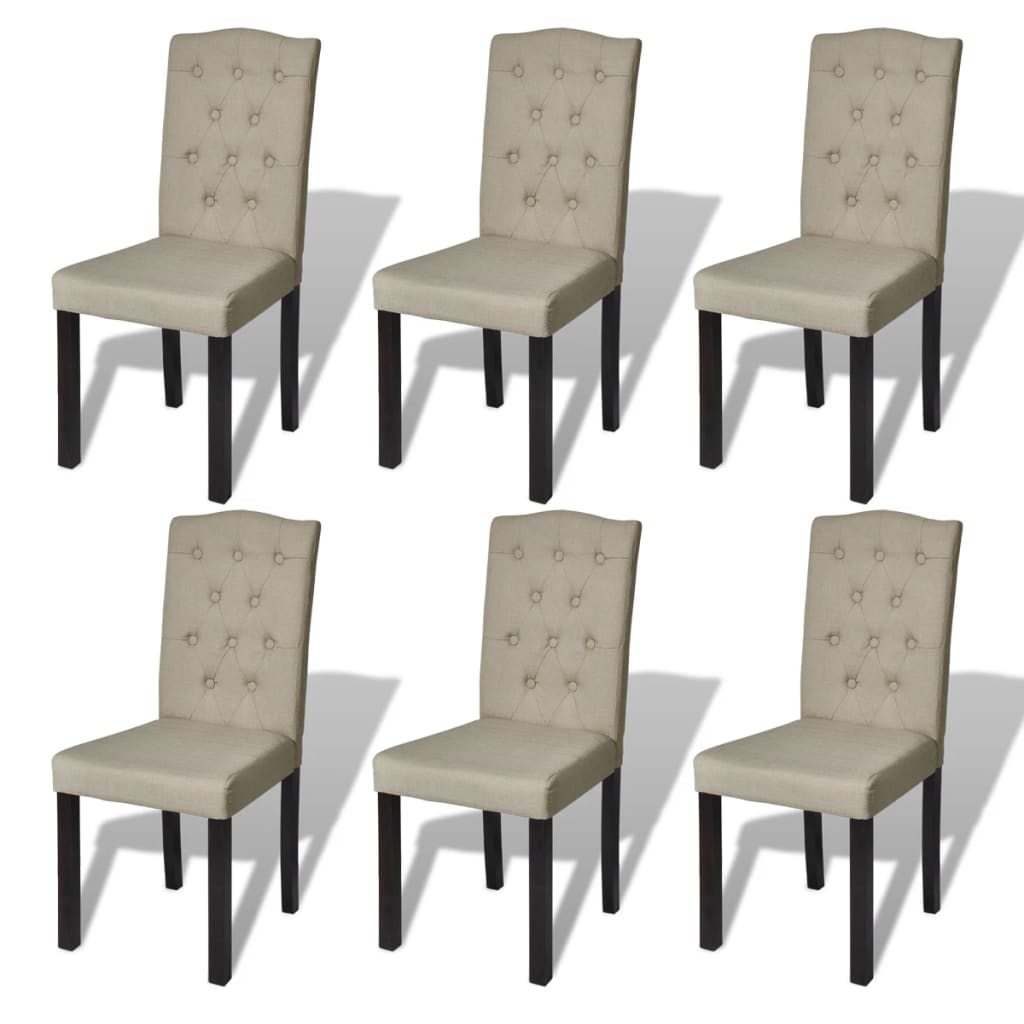 vidaXL spisebordsstole 6 stk. stof kamelfarvet